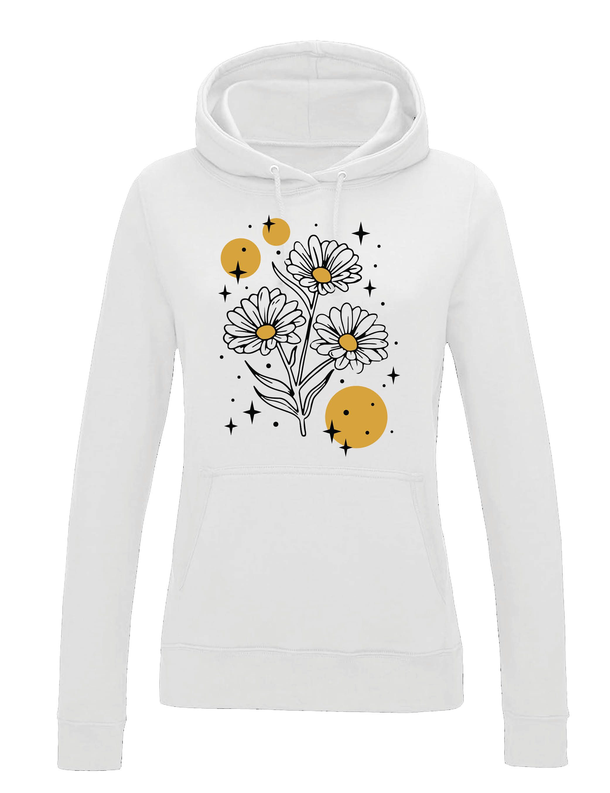 Youth Designz Kapuzenpullover Sparkling Flower Damen Hoodie Pullover mit fröhlichen Logo für Damen
