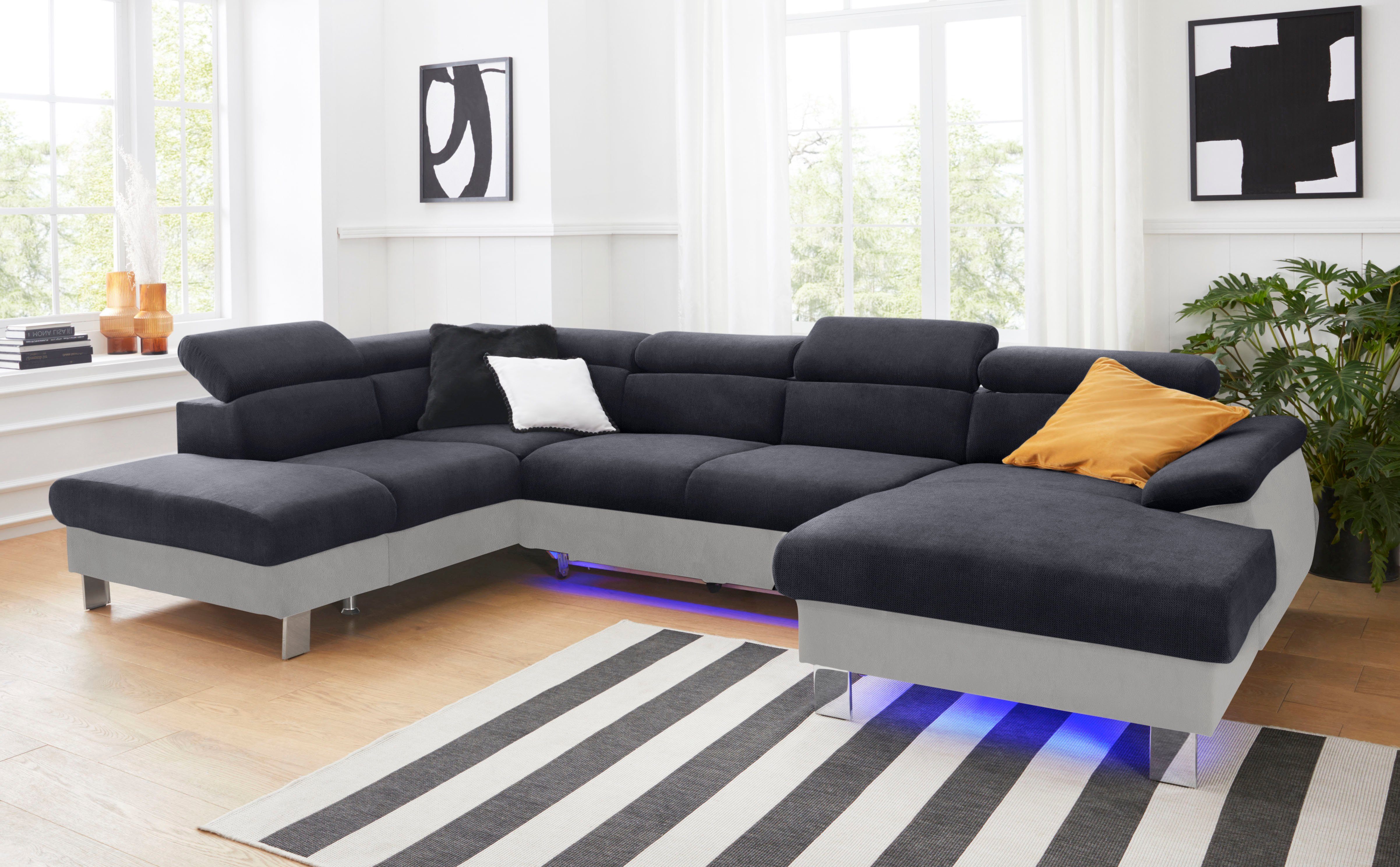 COTTA Wohnlandschaft "Komaris U-Form, B: 320 cm" mit Kopfteilverstellung, o günstig online kaufen
