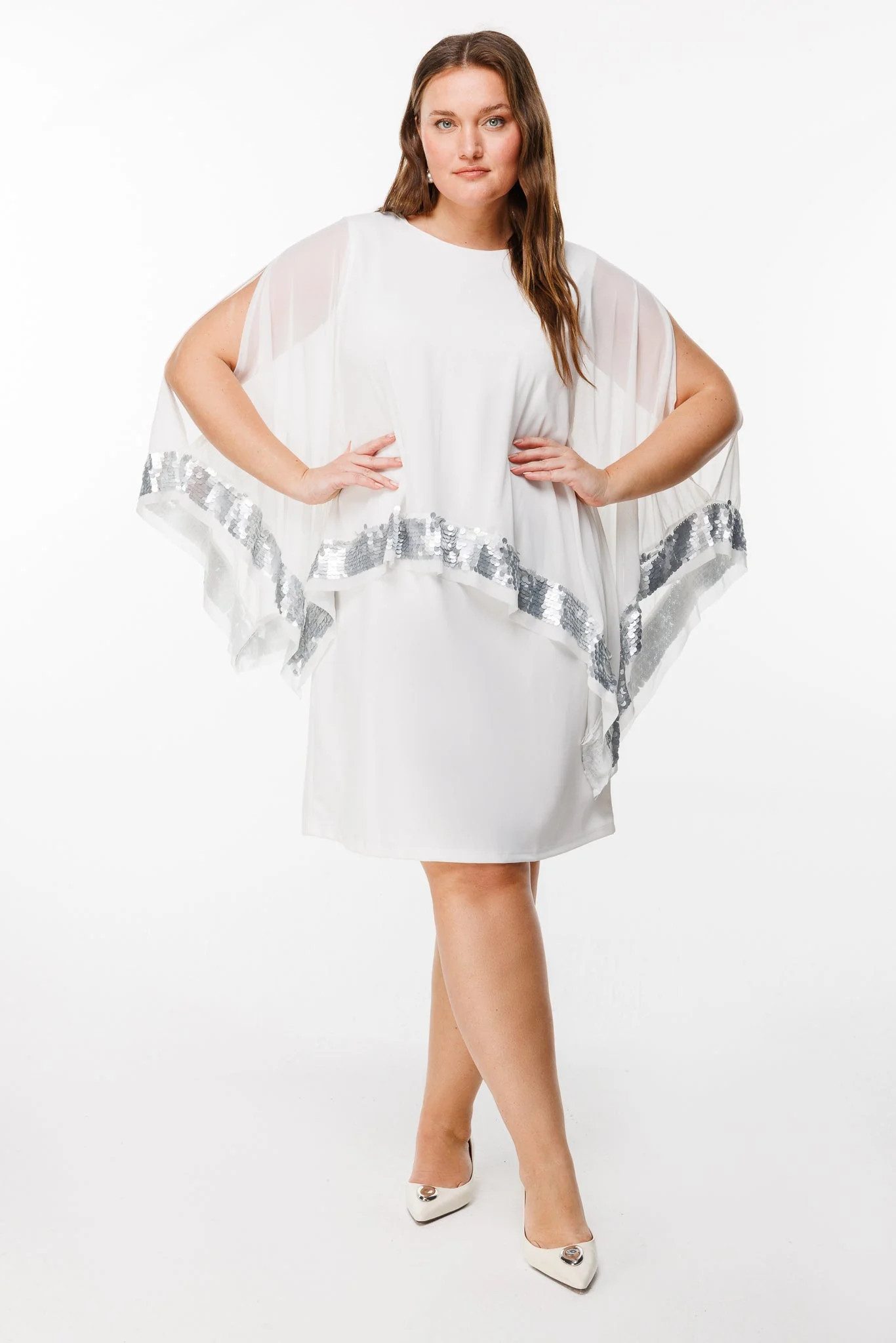 Midikleid Paillettenkleid aus Chiffon