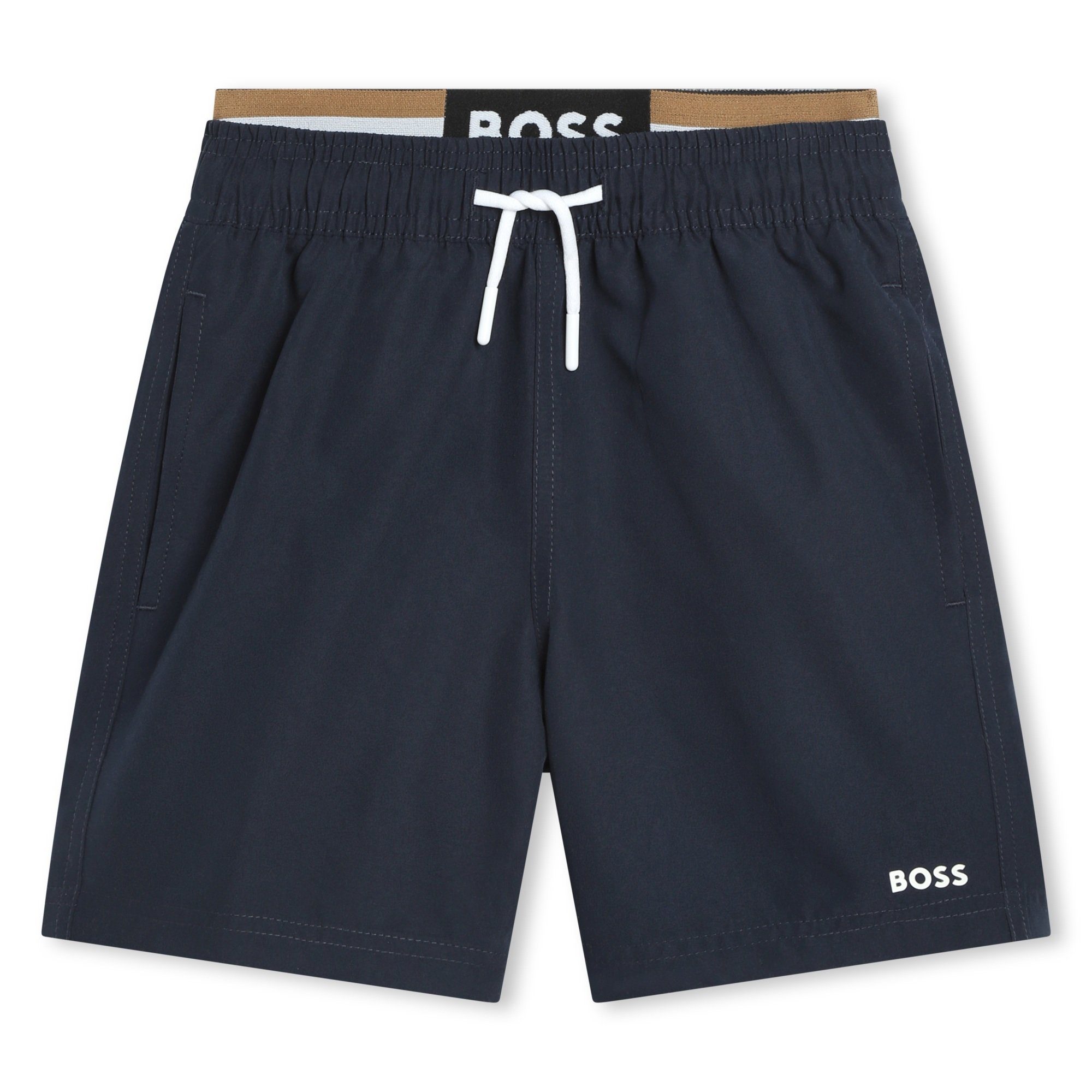 Boss Kidswear Badeshorts Boss Kidswear Surfershorts dunkelblau mit kleinem Logo