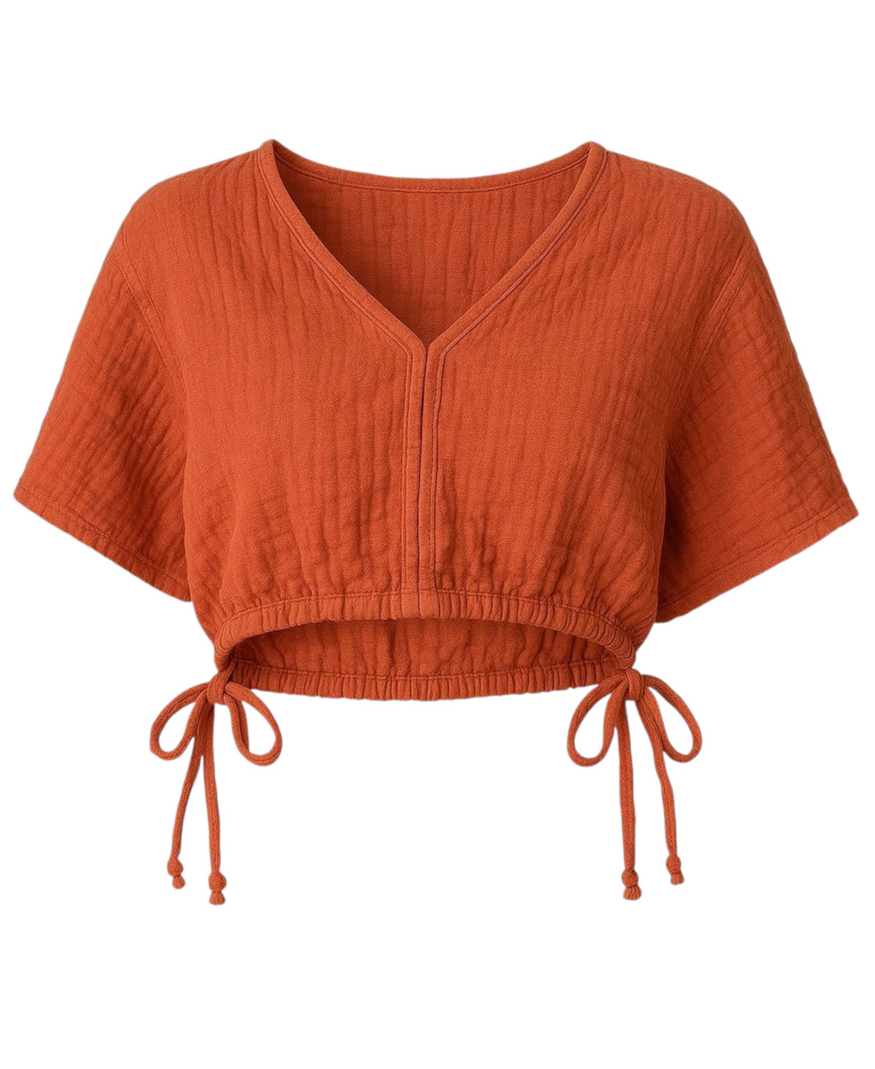 WENOR Crop-Top Musselin Bluse Cropped-Oberteil mit günstig online kaufen