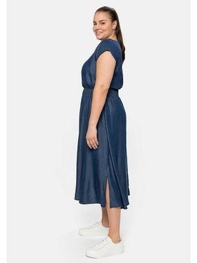 Sheego Sommerkleid Große Größen in Jeansoptik, in leicht glänzender Qualität