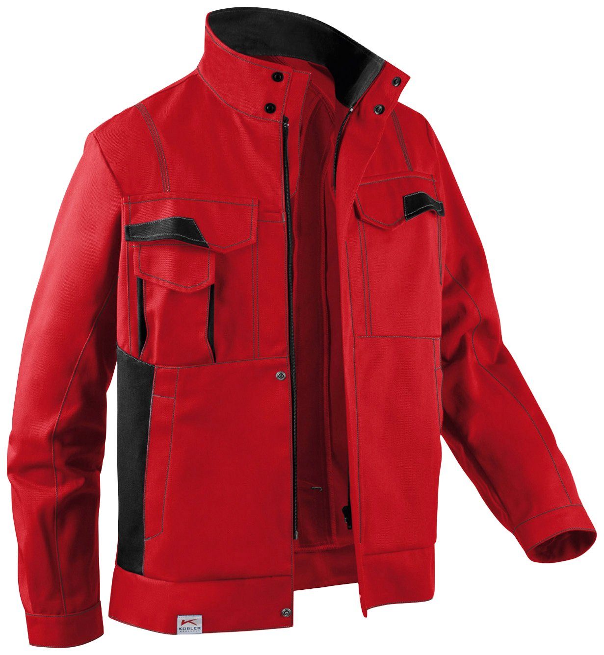 Kübler Arbeitsjacke Image Dress New Design mit 7 Taschen rot-anthrazit
