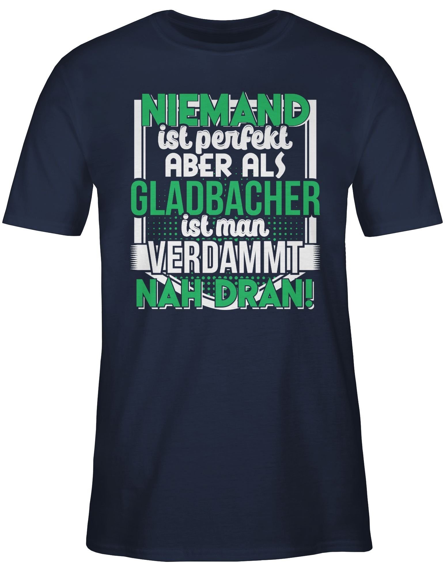 T-Shirt 02 perfekt Niemand Gladbacher City Shirtracer Stadt Navy Outfit und ist Blau