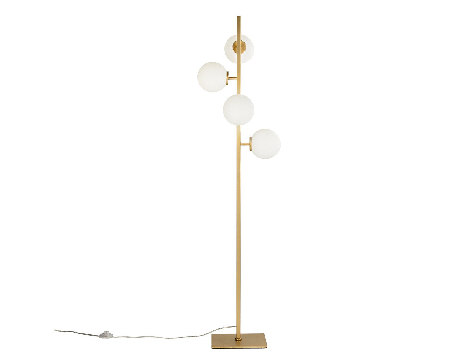 Luce Ambiente Design LED Stehlampe mit Glas-Kugel Lampenschirm Höhe 150cm, Dimmfunktion, LED wechselbar, Warmweiß, ausgefallen-e Stehleuchte Wohnzimmer Lampe stehend mit Leuchtmitteln
