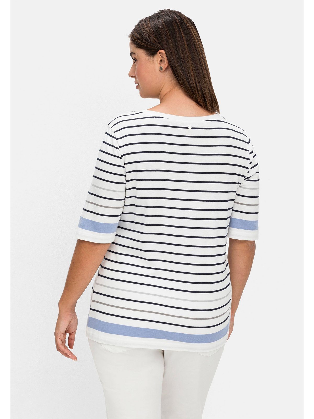 Sheego T-Shirt Große Größen in leicht tailliertem Schnitt, in Rippqualität