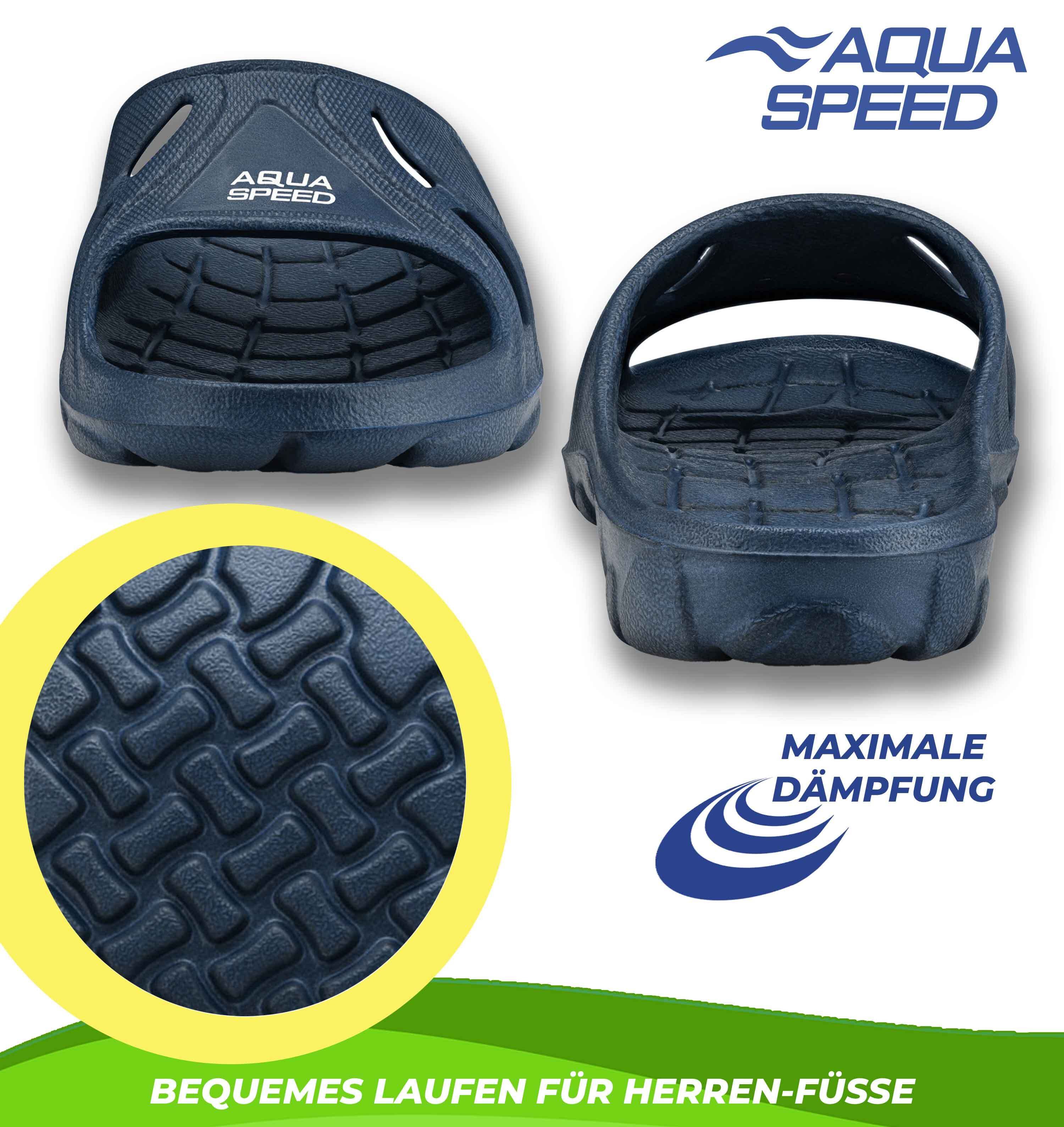 Aqua Speed Badelatschen ALABAMA Herren + Mikrofaserhandtuch Badepantolette
