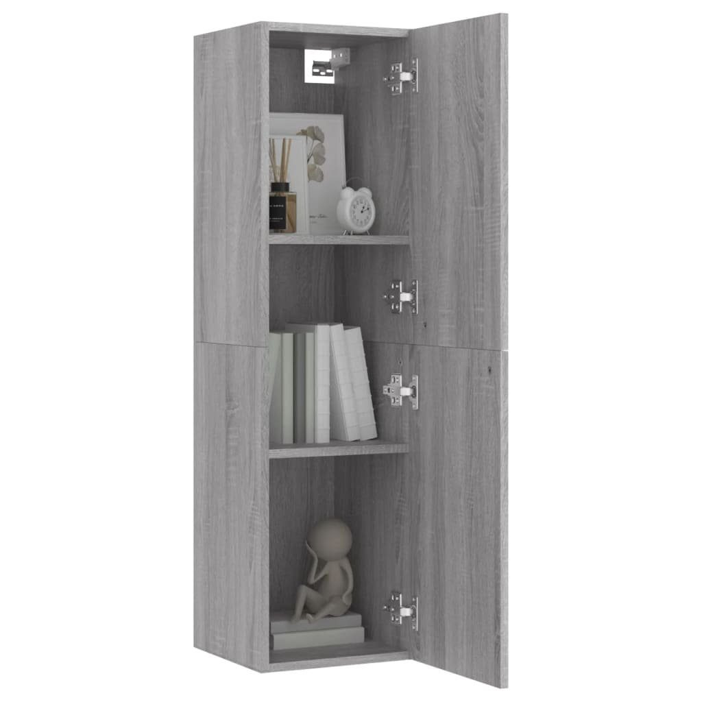 furnicato TV-Schrank TV-Wandschränke 2 Stk. Sonoma cm 30,5x30x110 Grau