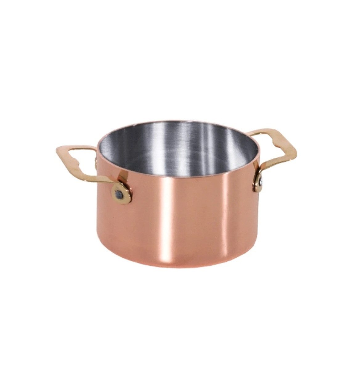 Contacto Kochtopf Cocotte Schmortopf Serviertopf Kupfer/Edelstahl 0,75L 12cm