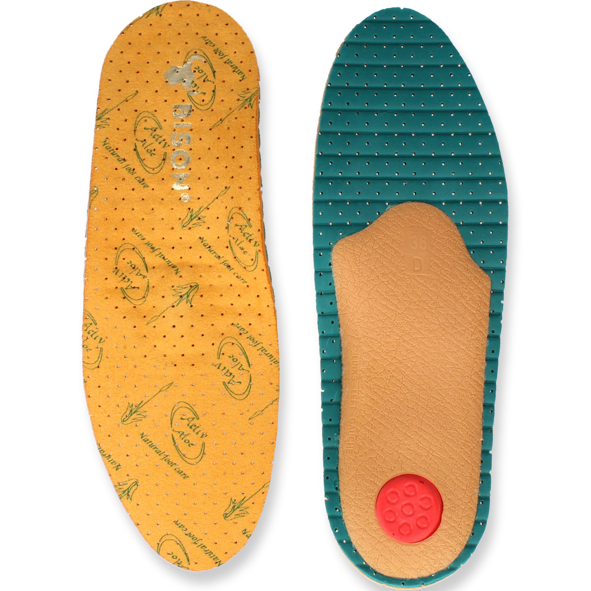 BISON Real Leather Einlegesohlen BISON Schuheinlagen aus Leder mit Aloe Vera (Set, 1-tlg., 1 Paar), Saugfähiges Mikrofaser Material