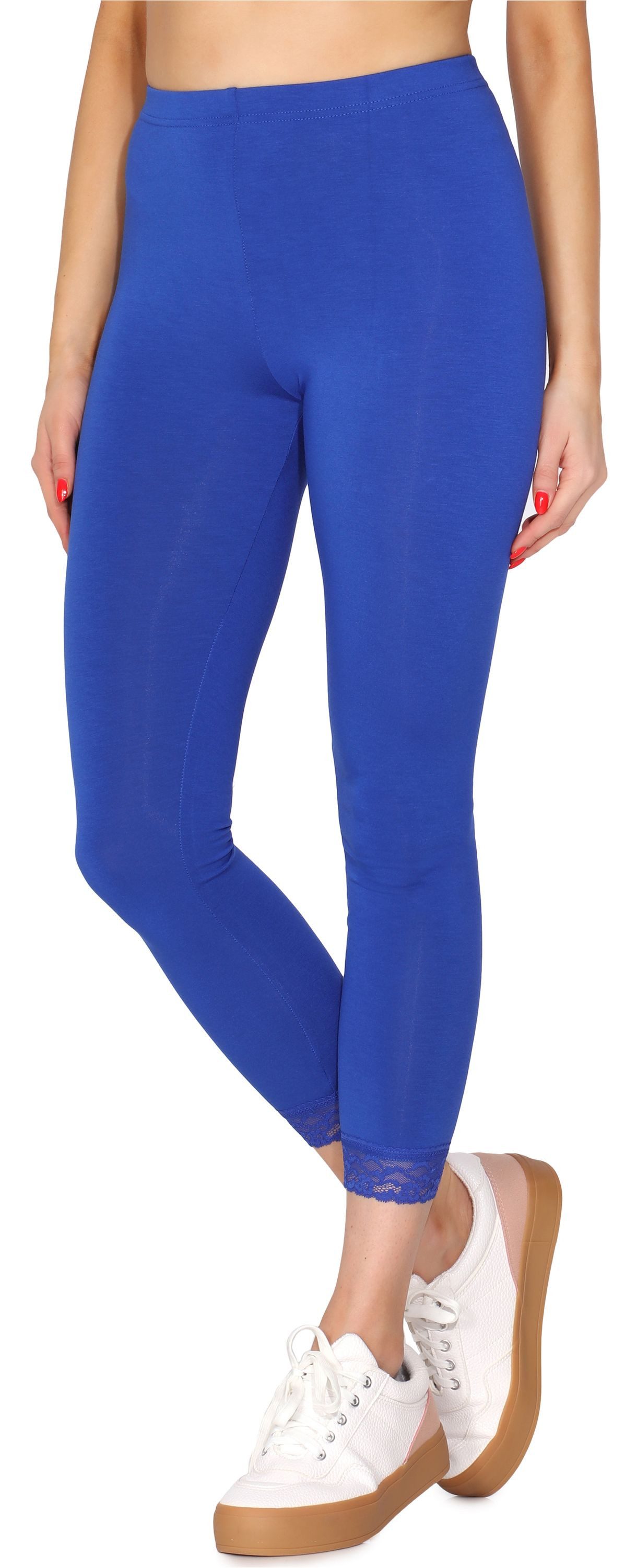 Merry Style Leggings Damen 7/8 Hose mit Spitze MS10-342 (1-tlg) aus Viskose