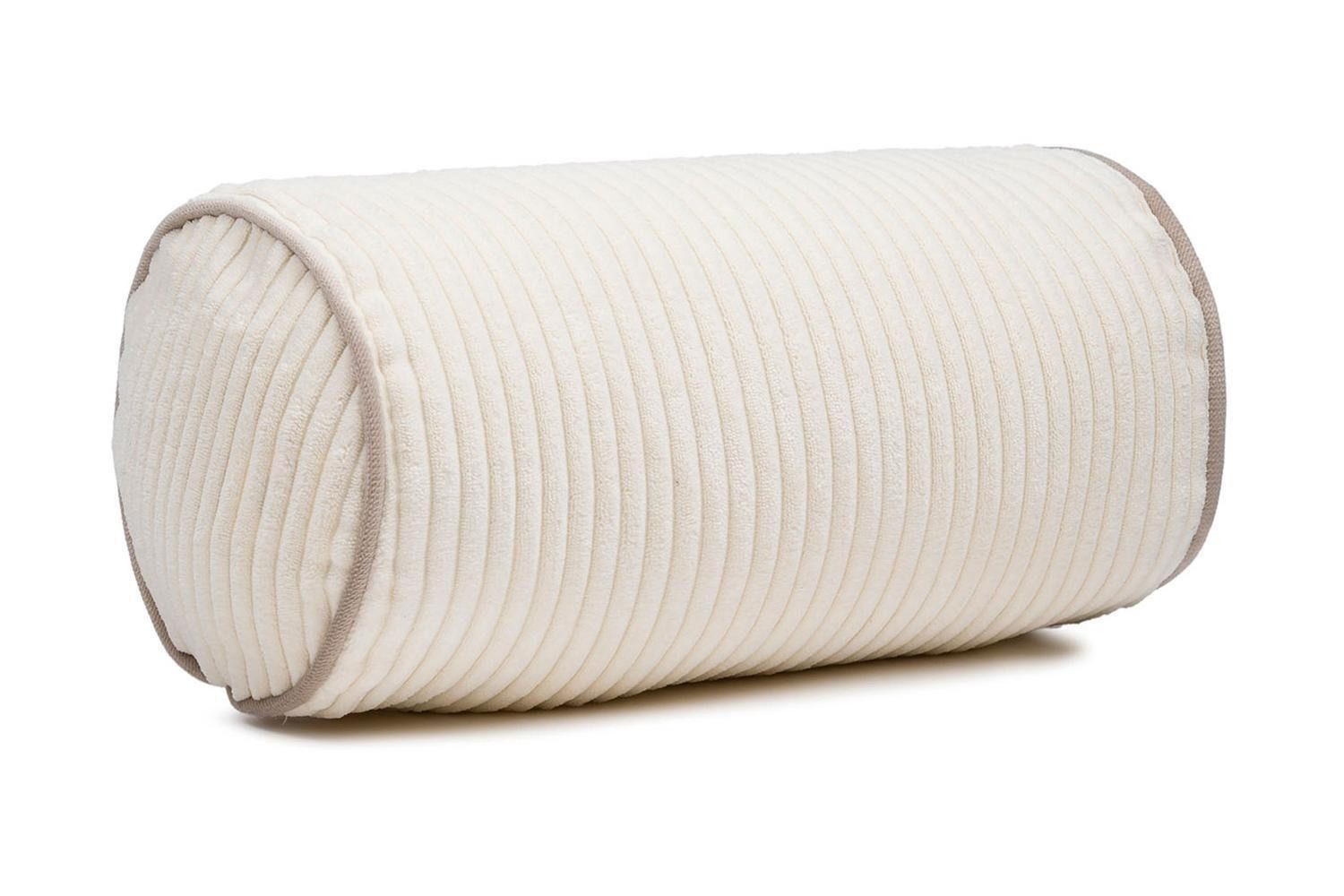 Gözze Nackenrolle ANAFI, Ø 20 x L 40 cm, Weiß, Polyester, Cordoptik, 1-tlg., mit Reißverschluss