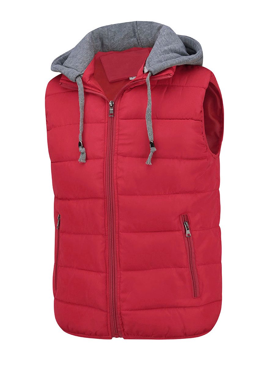 YOUTHUP Steppweste Herren Dicke Winterweste mit Kapuze