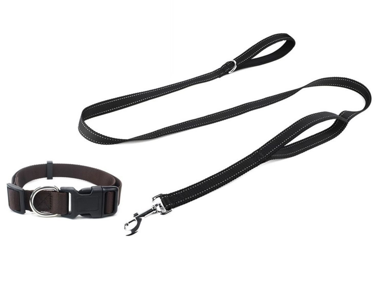 Hunde-Halsband Hundehalsband mit Leine im Set viele Größen und Farben in top Qualität