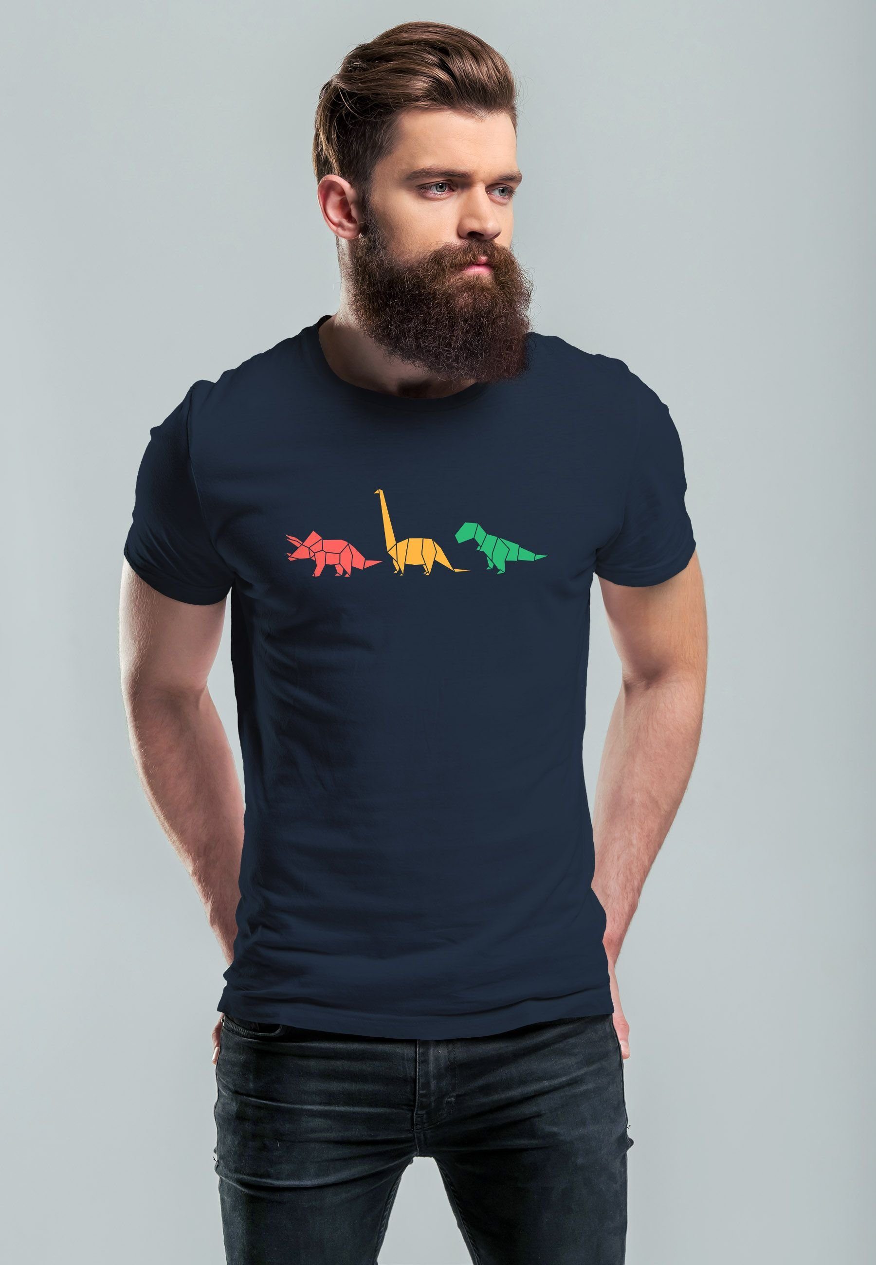 Neverless Print-Shirt Herren T-Shirt Dinosaurier Aufdruck günstig online kaufen