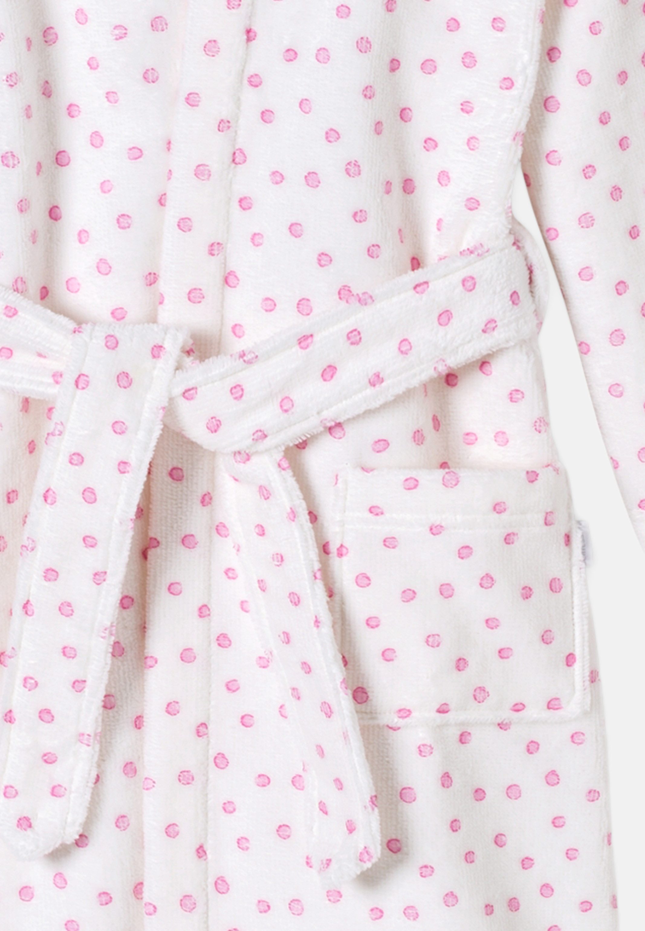 Schiesser Bademantel Kids Girls, Baumwolle, nicht relevant, Gürtel, Bademantel - Baumwolle - Mit großer Kapuze