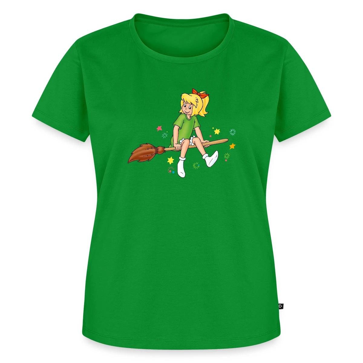 Spreadshirt T-Shirt Bibi Blocksberg Sitzt Sicher Auf Besen Kartoffelbrei Frauen Premium T- (1-tlg)