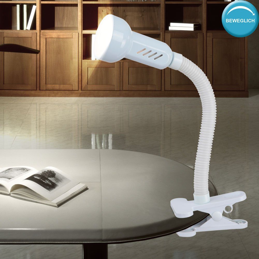 etc-shop Klemmleuchte, Leuchtmittel nicht inklusive, Klemm Strahler Tisch Lampe Wohn Arbeits Zimmer Beleuchtung Flexo Lese