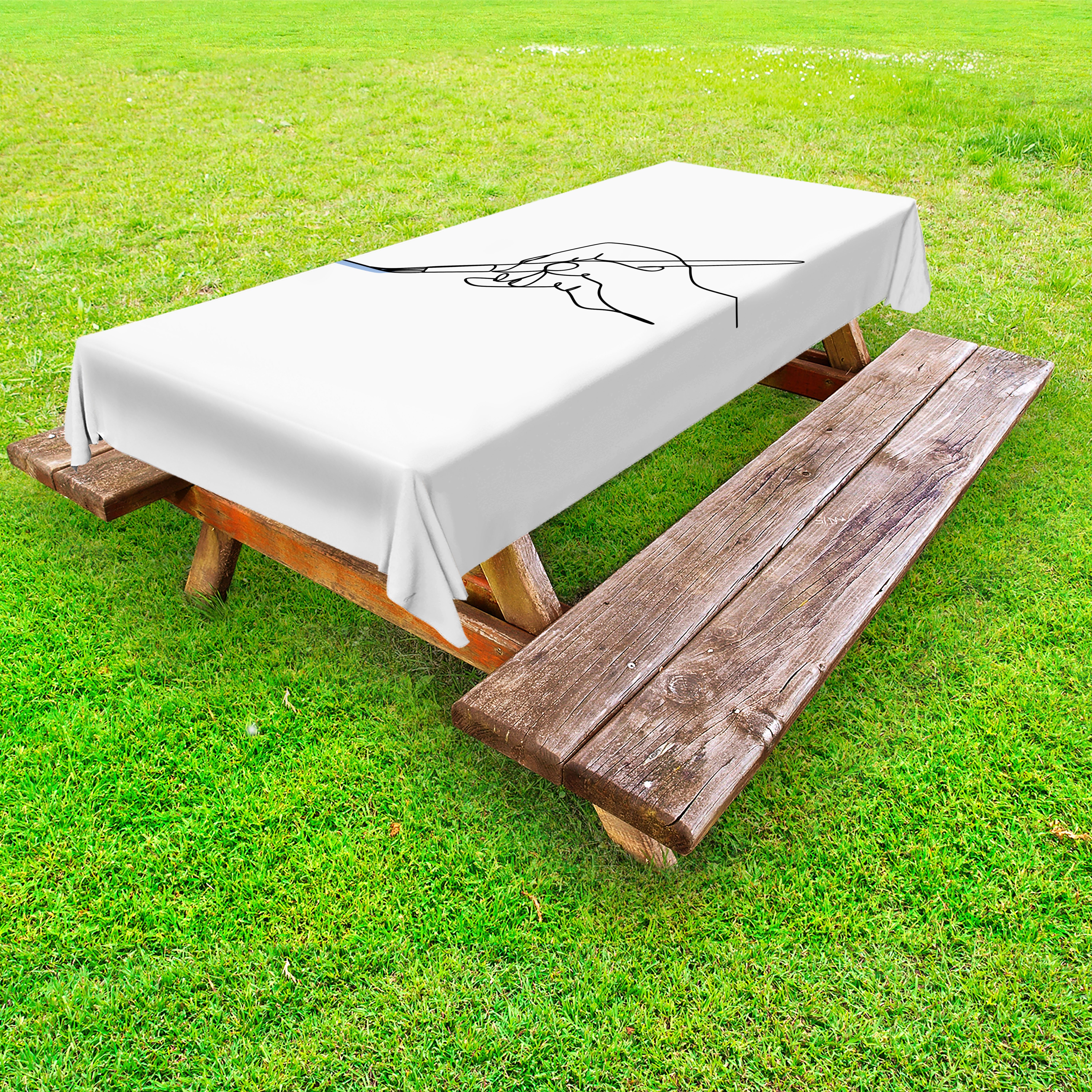 Abakuhaus Tischdecke dekorative waschbare Hand Picknick-Tischdecke, Einem Mit Pinsel Minimalistisch