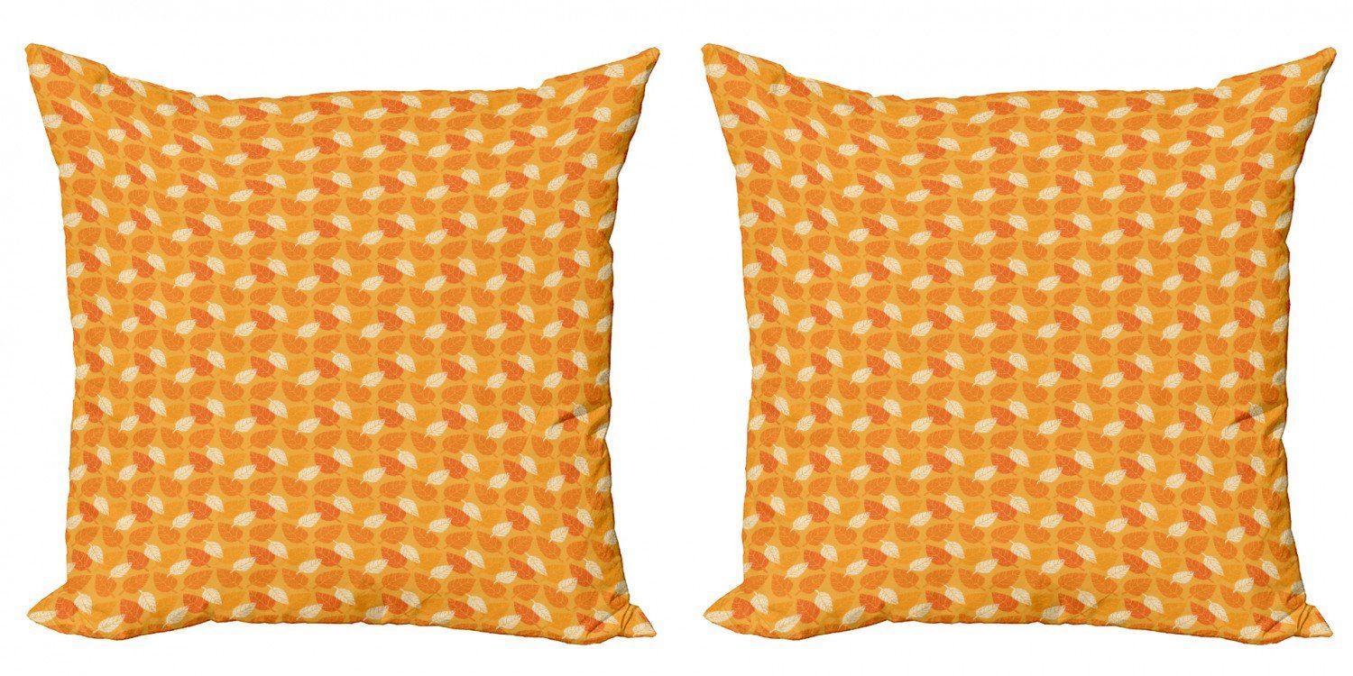 Kissenbezüge Modern Accent Doppelseitiger Abakuhaus Burnt Laub Digitaldruck, Stück), (2 orange Theme Nature