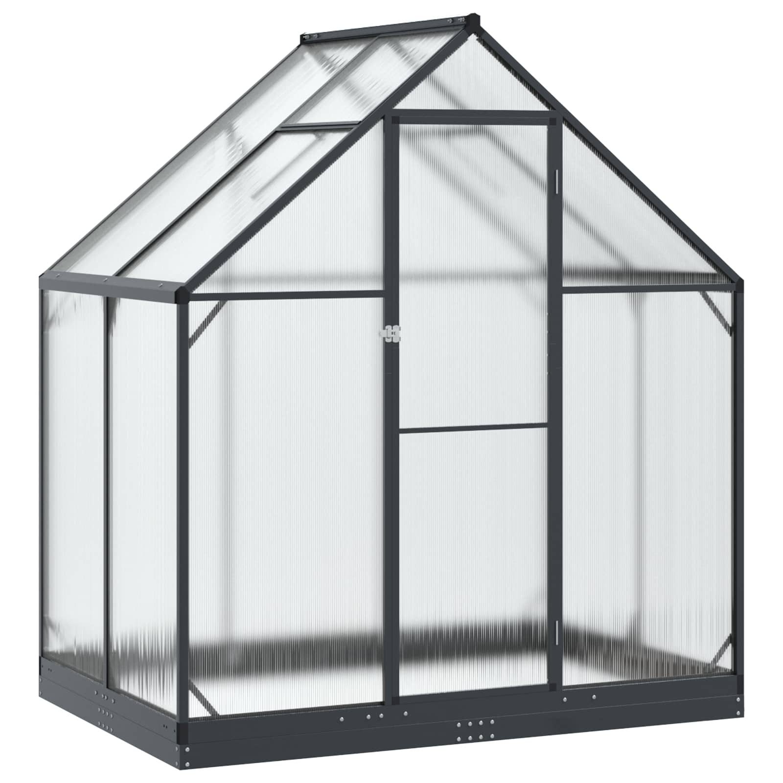 vidaXL Gewächshaus Garten Gewächshaus mit Tür Anthrazit 183,5 x 123 x 207 cm