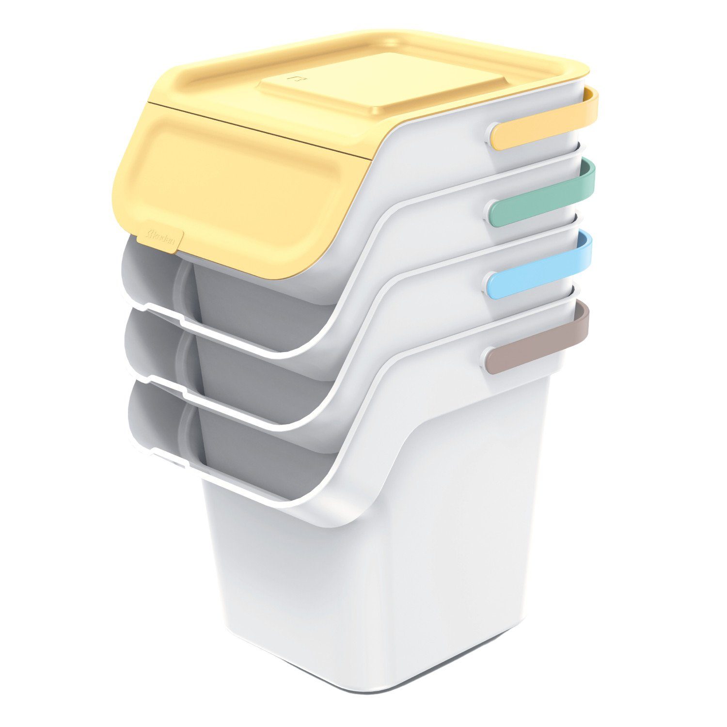 Keden Mülleimer NLW20S4-427C, Mülltrennsystem 4x20L mit Aktivkohlefilter