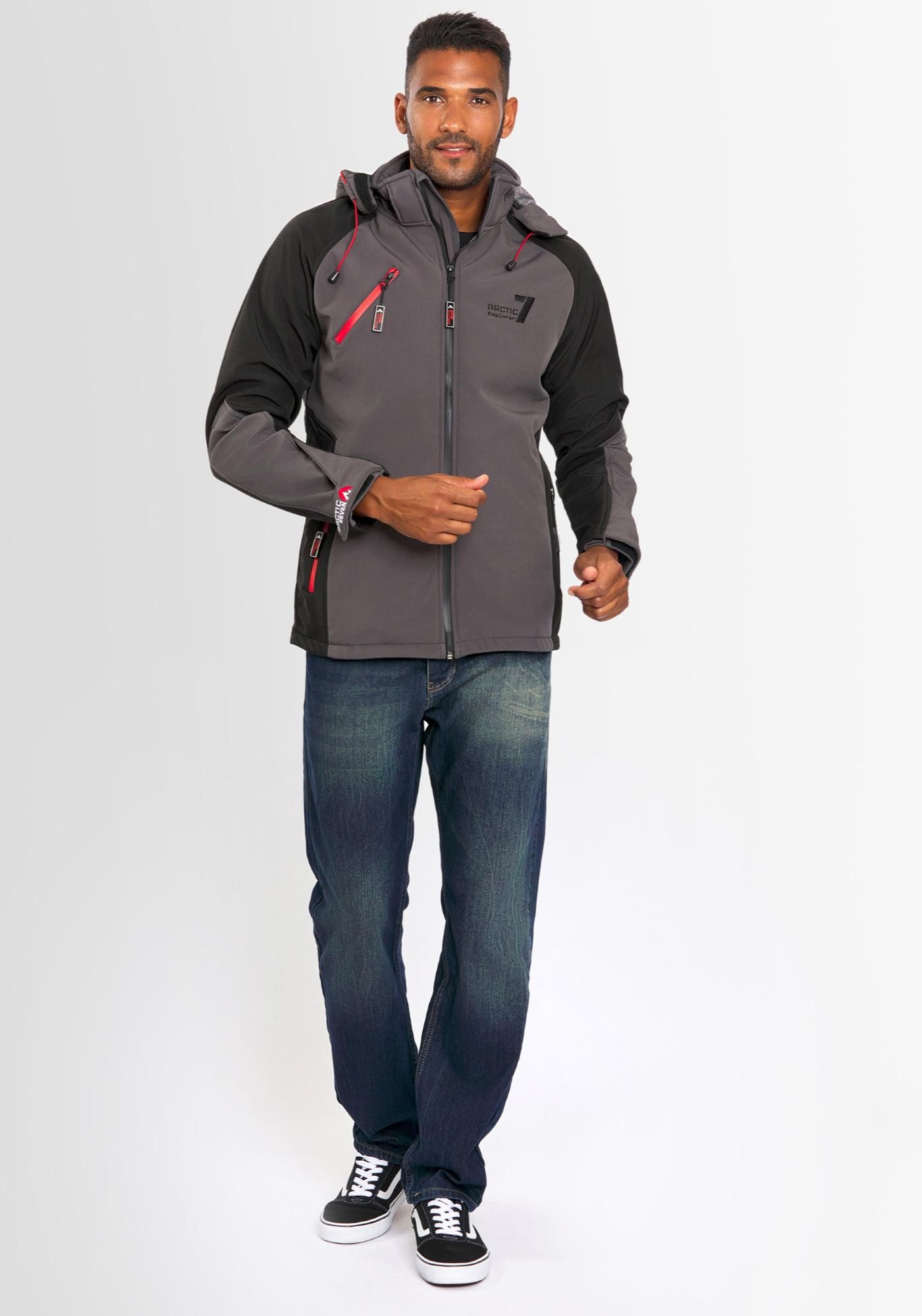 Arctic Seven Softshelljacke Arctic Seven Herren Softshell Jacke AS300 Funktionsjacke mit abnehmbarer Kapuze