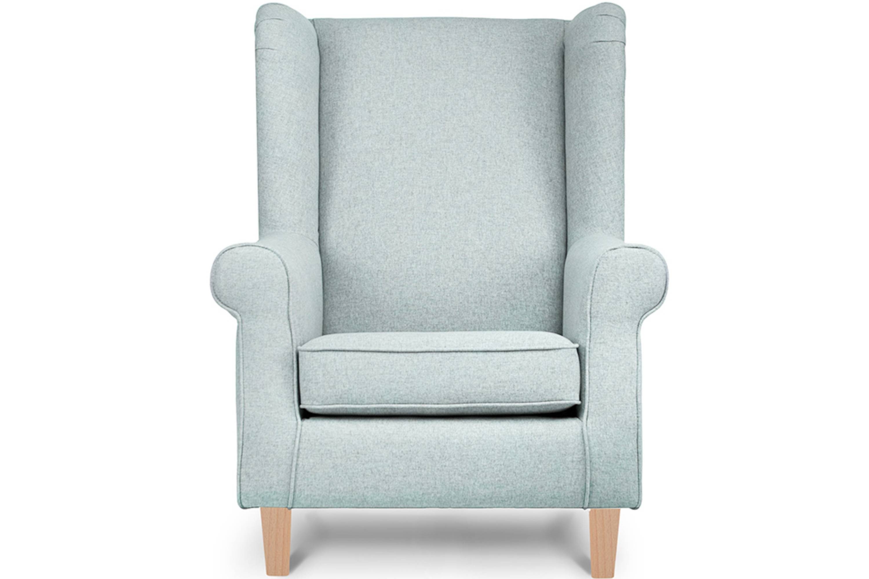 Konsimo Ohrensessel MILES Gepolsterter Sessel, mit Armlehnen, Sessel mit Federn in der Sitzfläche, Massivholzbeine | Ohrensessel
