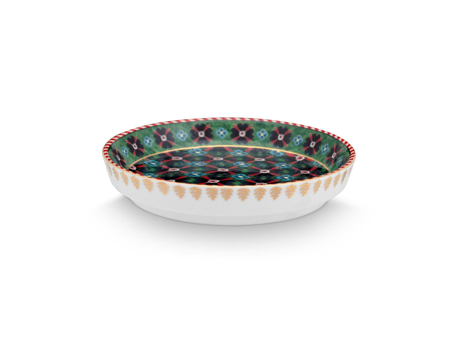 PiP Studio Schale Berry Blues Teebeutelablage clover green 9cm, Porzellan, (Teebeutelablagen)