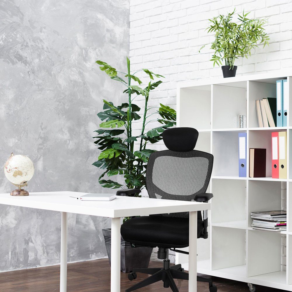 Bürostuhl (1 End Stoff St), BASE mit Grau/Schwarz VENUS hjh ergonomisch Armlehnen Drehstuhl High OFFICE Schreibtischstuhl