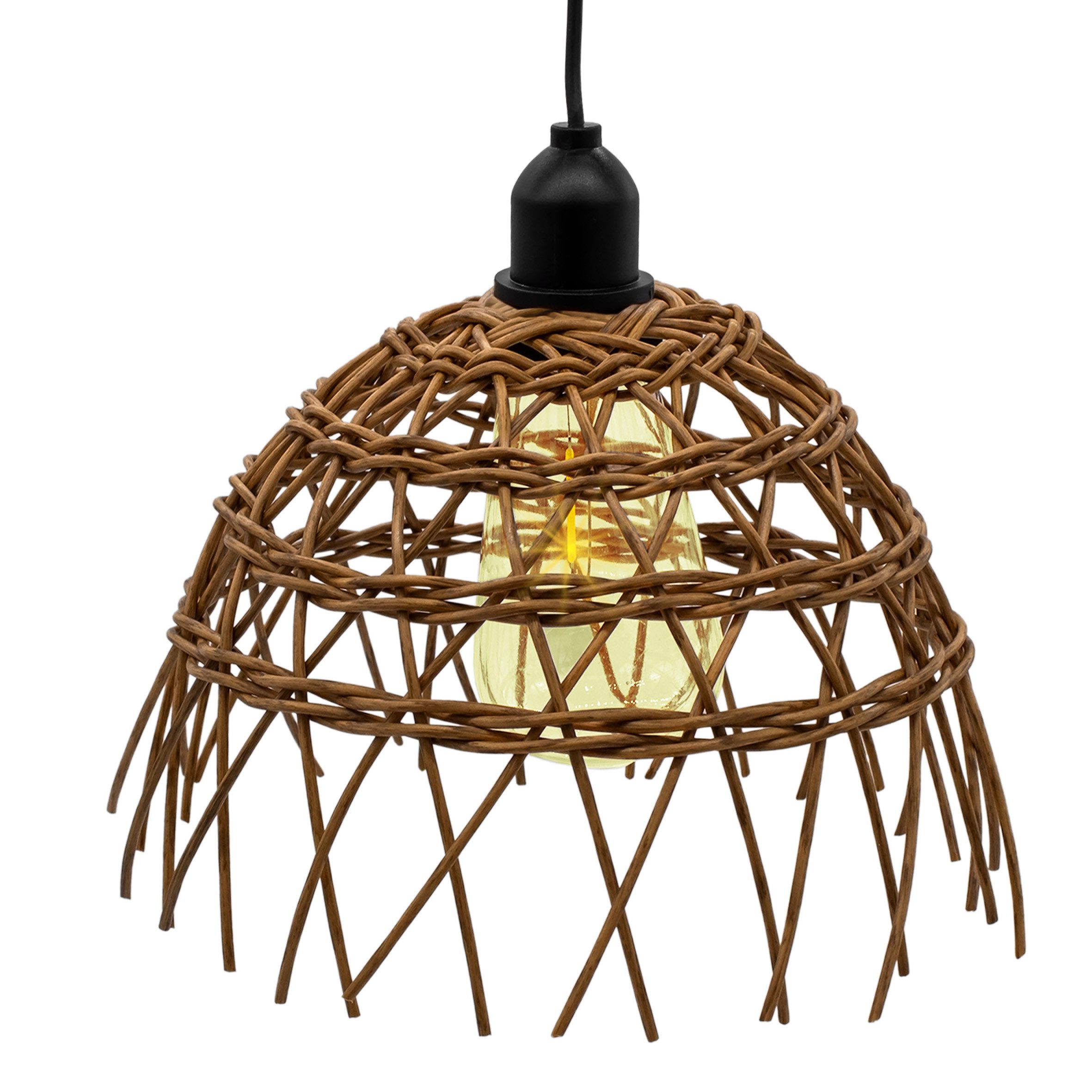 Spetebo LED Pendelleuchte in Weide Optik günstig online kaufen