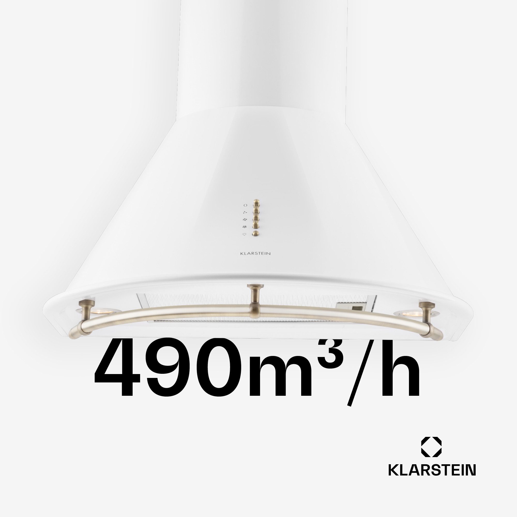 Klarstein Deckenhaube Lumio Primo Retro-Dunstabzugshaube 60cm 490 m³/h LED-Leuchten – Bild 5 von 5