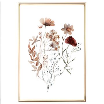 homestyle-accessoires Poster Wandbilder Bilderset Poster WILDFLOWERS WIESENBLUMEN 8er Set, Ohne Bilderrahmen