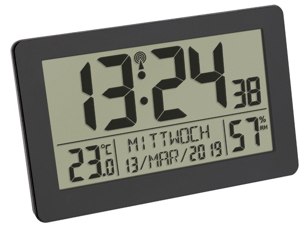 TFA Dostmann Funkwanduhr Digitale Funkuhr mit Raumklima TFA 60.2557.01 Hint günstig online kaufen