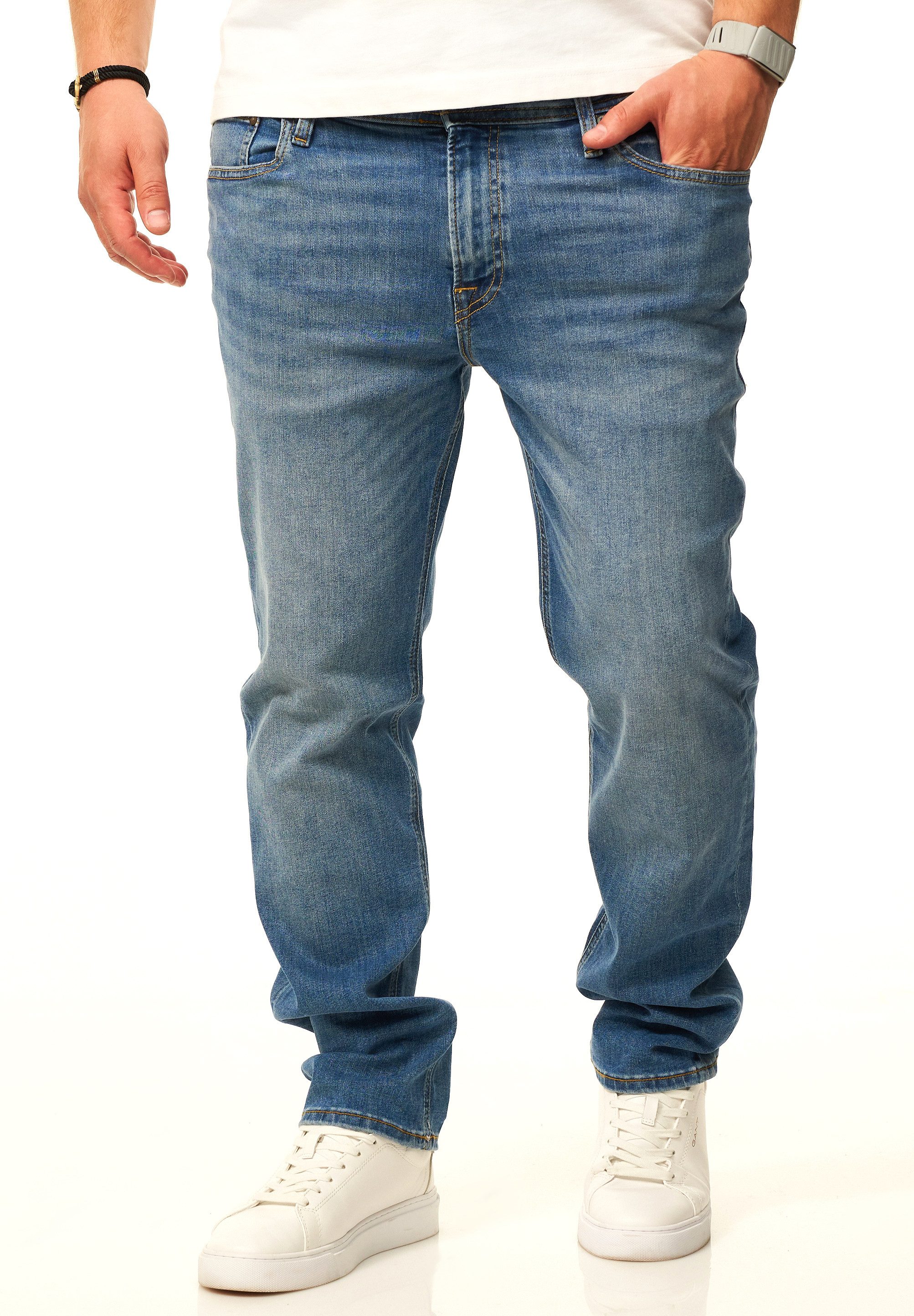 Jack & Jones Regular-fit-Jeans CLARK ARIS Original Denim Hose mit Stretch Herren Jeans mit Regular Fit Passform
