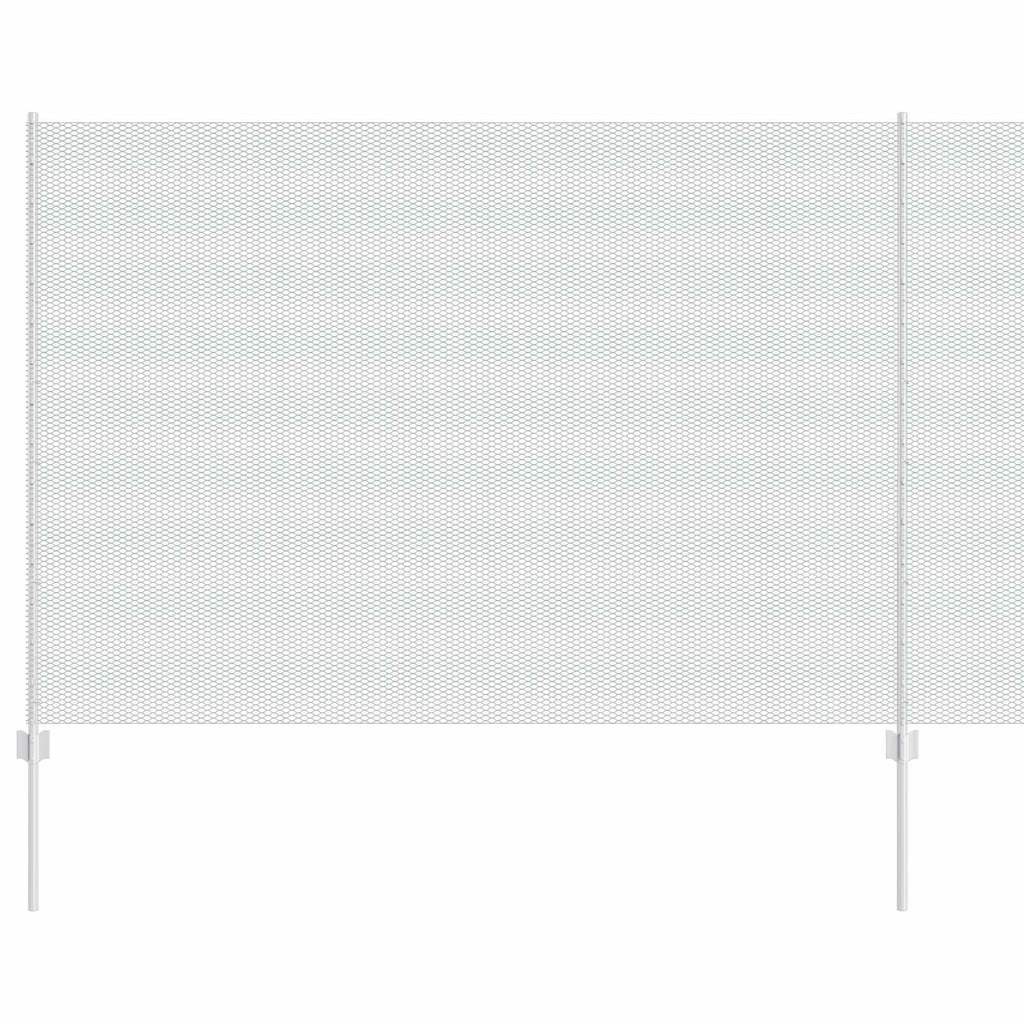 vidaXL Gartenzaun Zaun mit Pfosten Silber günstig online kaufen