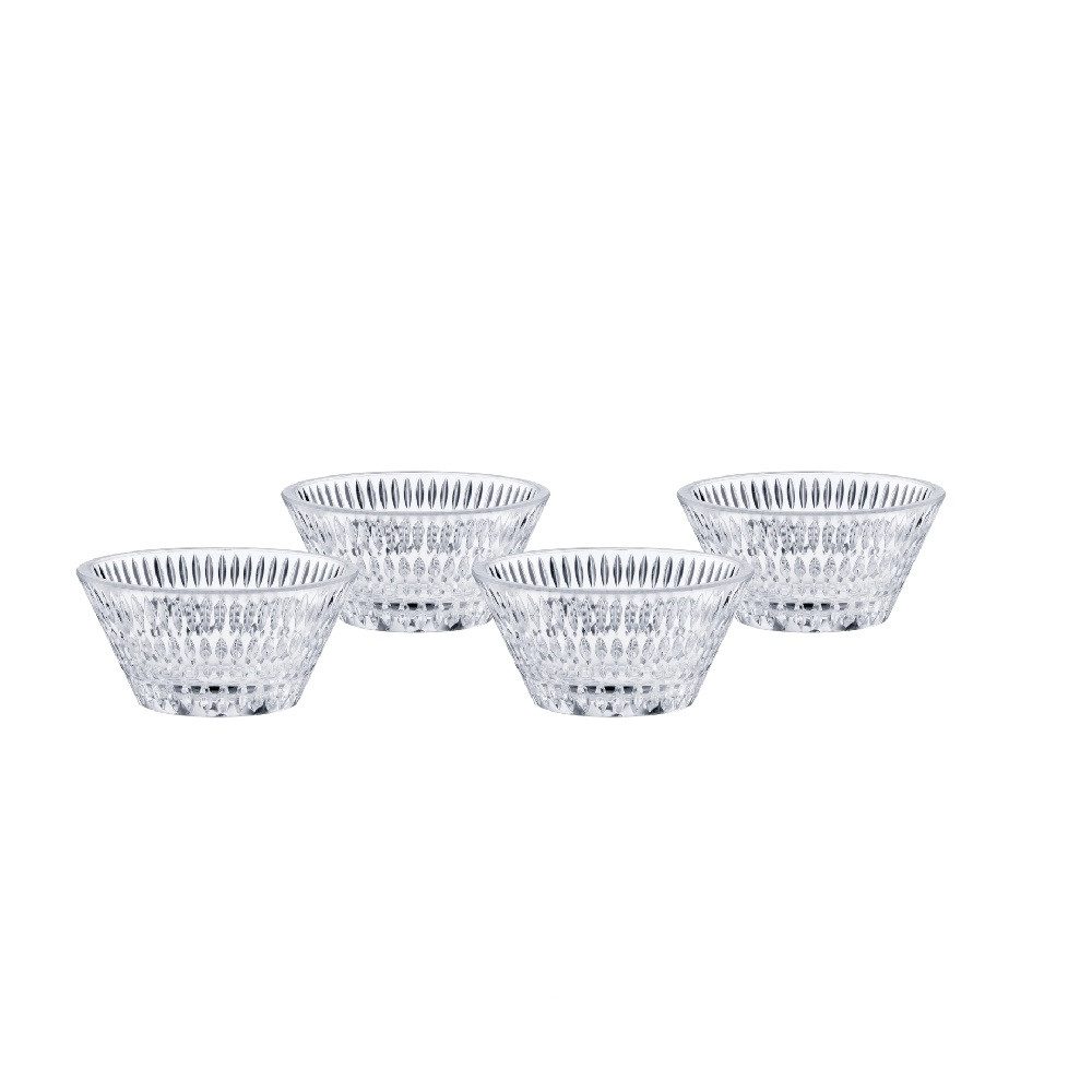 Nachtmann Müslischale Nachtmann Ethno Schale rund 11 cm 4er Set, Kristallglas, (Set)