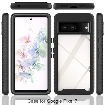 Wigento Handyhülle Für Google Pixel 7 Pro Beidseitige 360 Grad Schock Case Hülle Schwarz