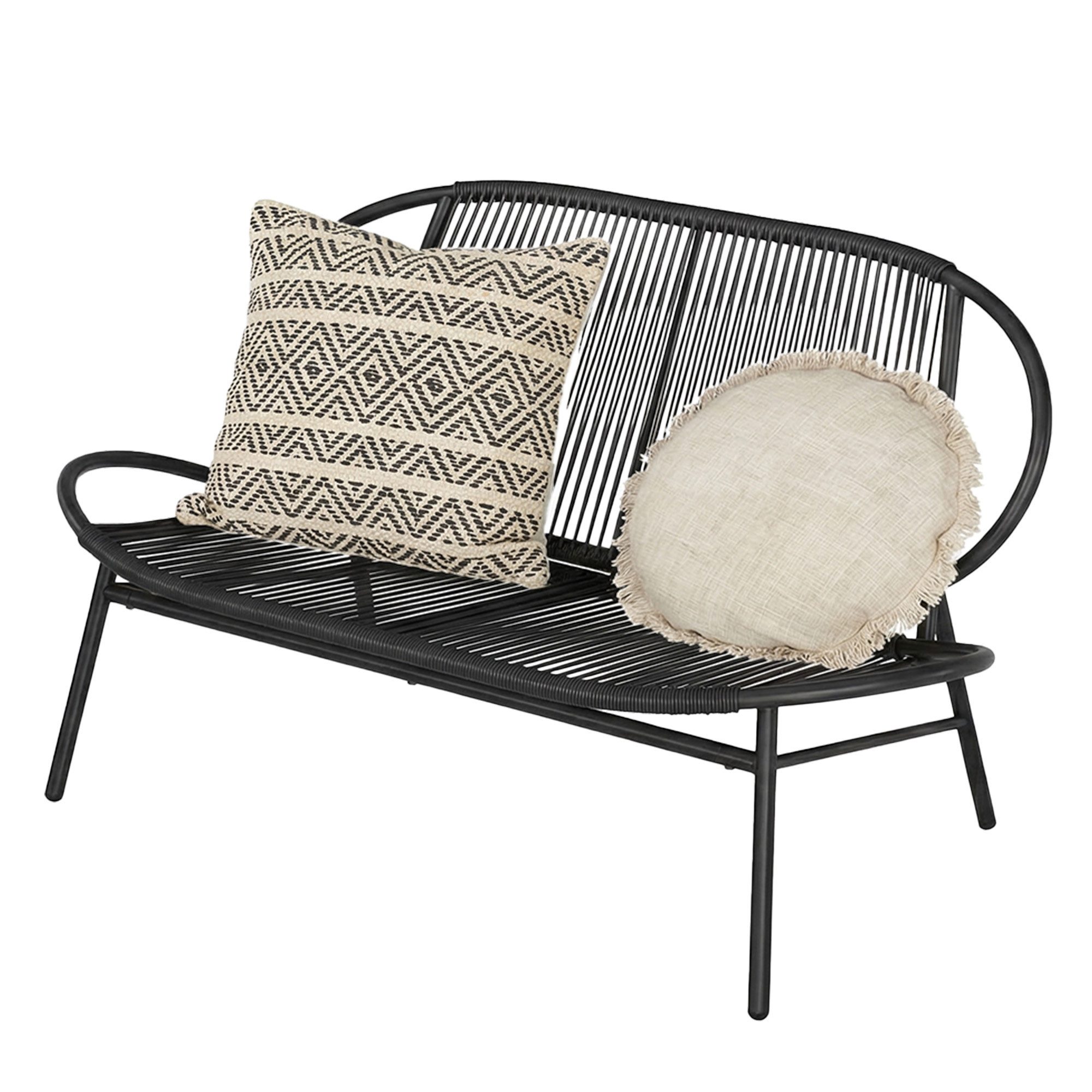 SONGMICS Balkonset, (1-tlg), Sitzbank, 2-Sitzer, Balkonbank, PE-Rattan, mit Rückenlehne