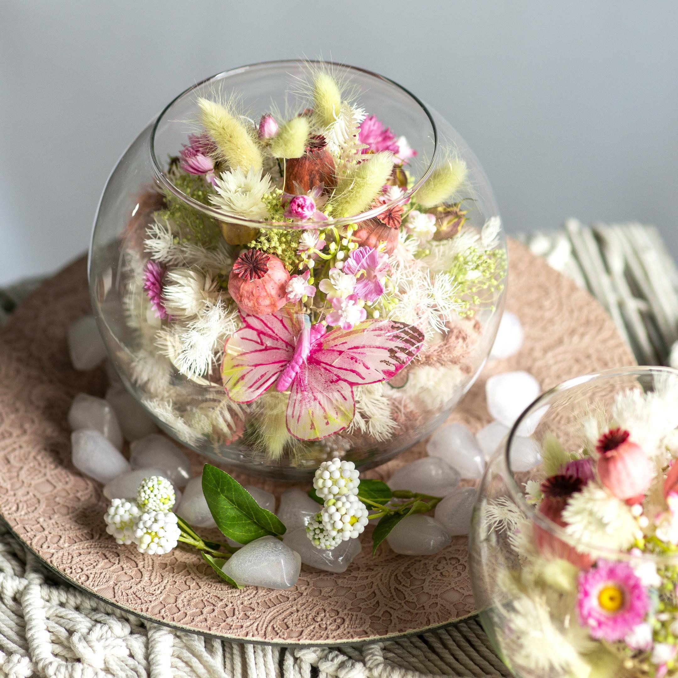 Florists Products Tischvase Kugelvase aus recyceltem Glas für Blumen und Dekoration