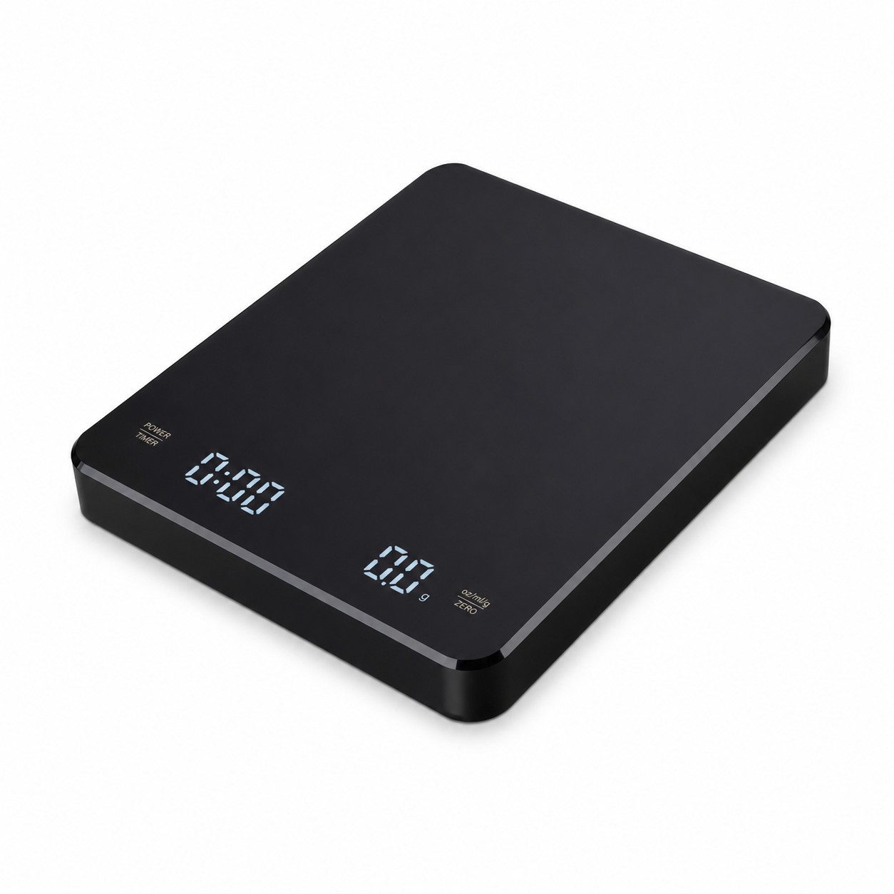 Fyrove Küchenwaage Kaffeewaage mit LED‑Doppeldisplay, 4‑Punkt‑Sensor, Silikonpad, (Set, Sofortreaktionstechnologie, hitzetrotzende Genauigkeit), Kaffeewaagen mit Timer, Präzisionswaagen Küchen-Wiederladbarer