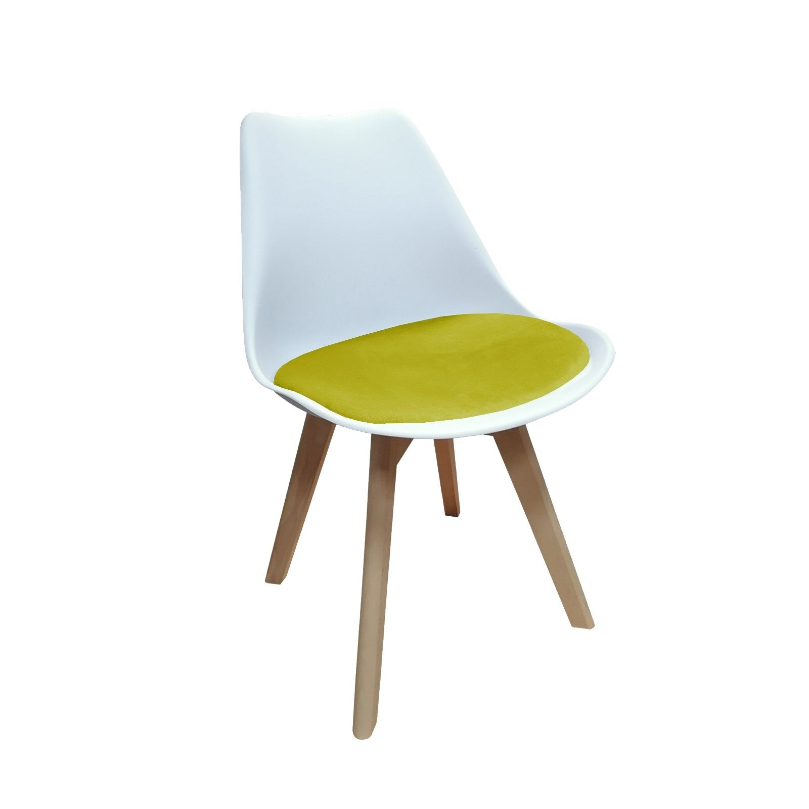 HTI-Living Esszimmerstuhl Stuhl Atlanta Velvet (Einzelstuhl, 1 St), Esszimmerstuhl Samt Weiß, Gelb