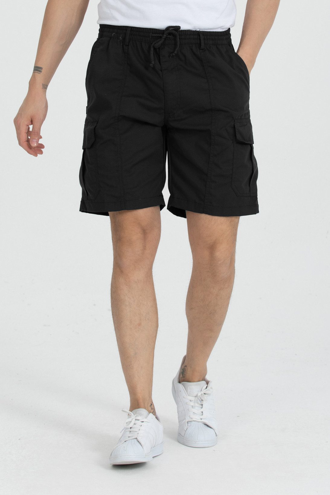 Kendindza Collection Cargoshorts Bermuda Herren Kurze Cargo Hose Schlupfhose Stretch Gummibund kurze hose Herren Cargoshorts Herren Sommer Stretch Gummibund – Bild 4 von 5