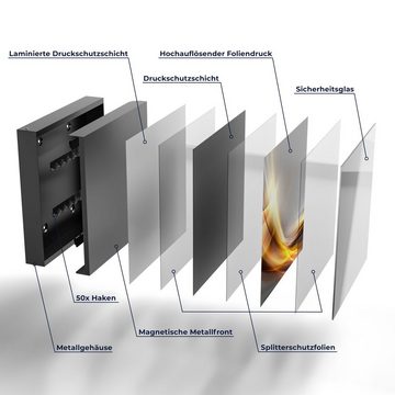 DEQORI Schlüsselkasten 'Glänzende Lichtreflexe', Glas Schlüsselbox modern magnetisch beschreibbar