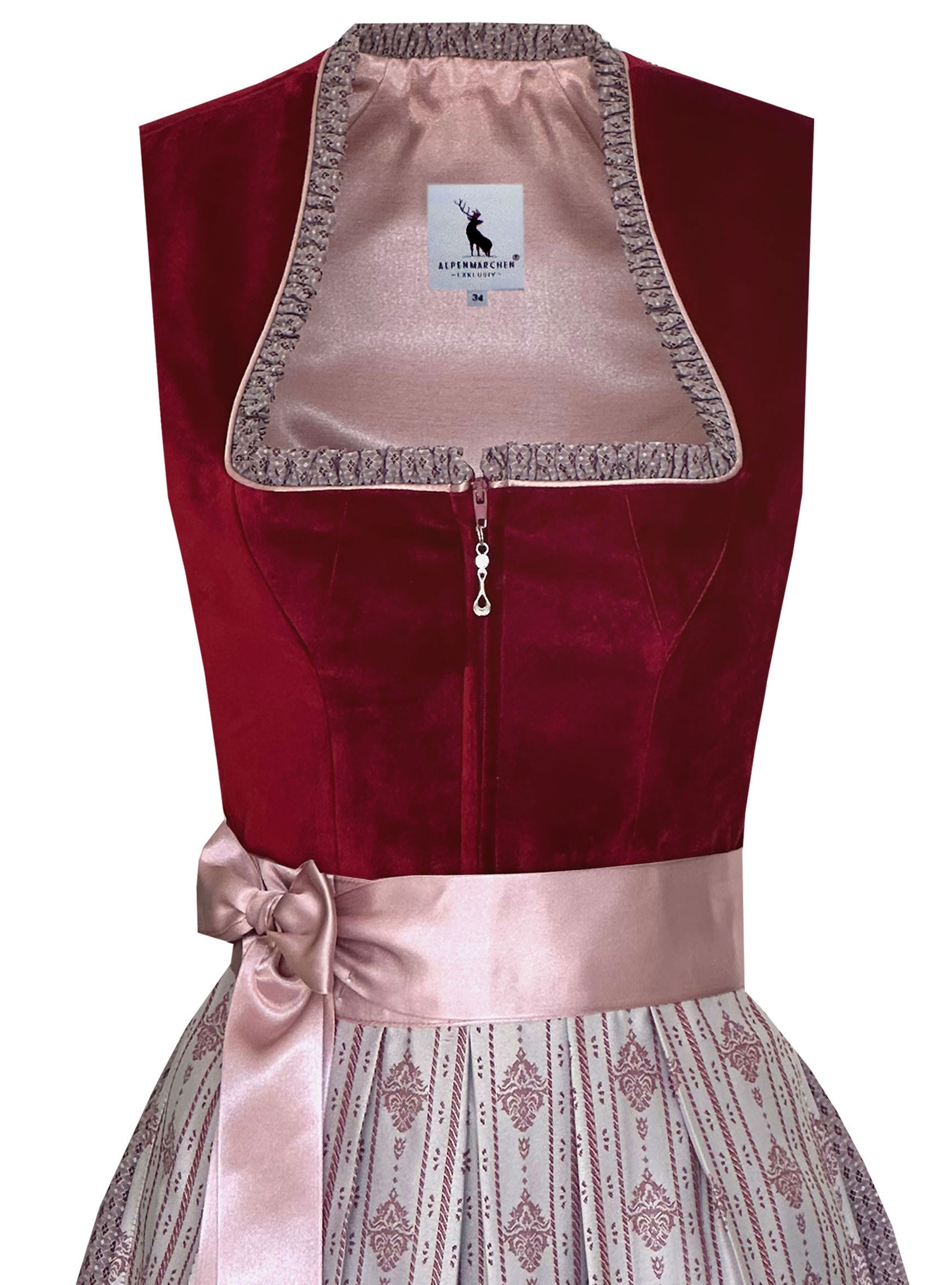 Alpenmärchen Dirndl Langes Dirndl Adele in rot - ALM1024 günstig online kaufen