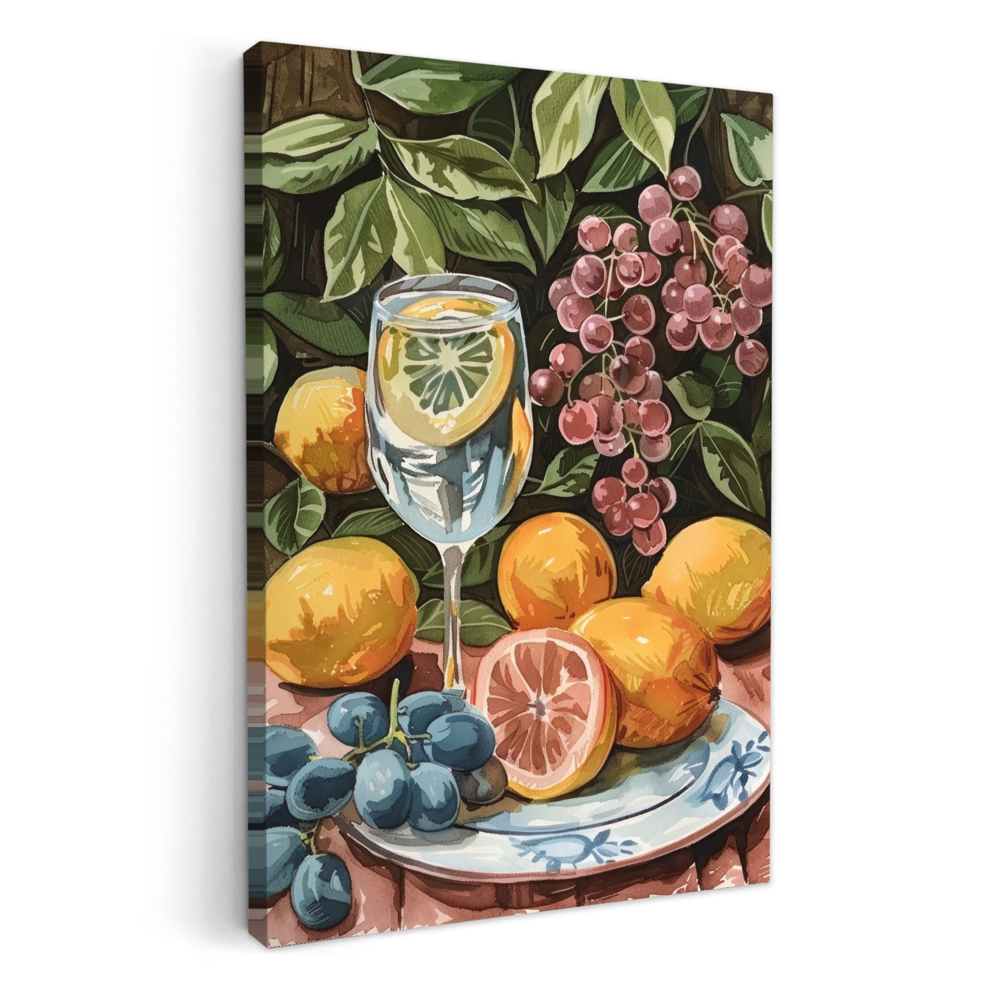 OneMillionCanvasses® Leinwandbild Stilleben - Zitrone - Obst - Sommer - Vin günstig online kaufen