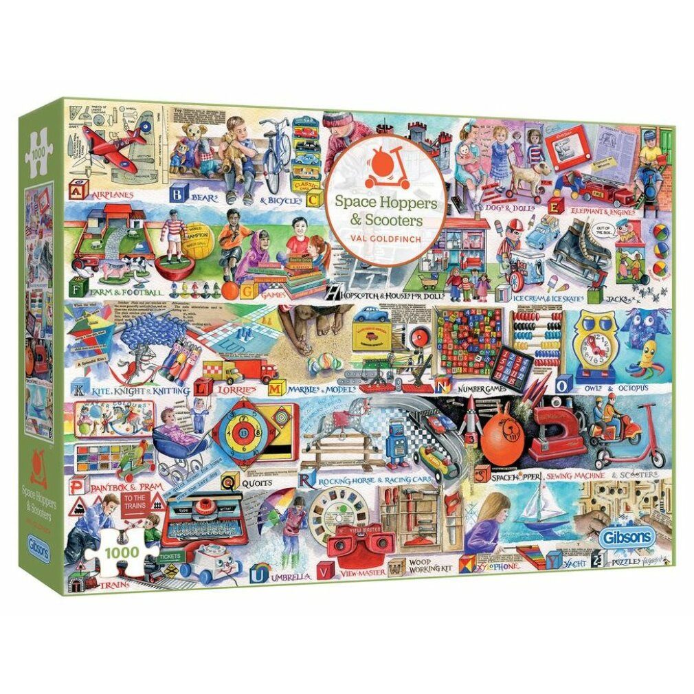 GIBSONS Puzzle Puzzle Alphabet der Spiele und Spielzeuge 1000 Teile, Puzzleteile