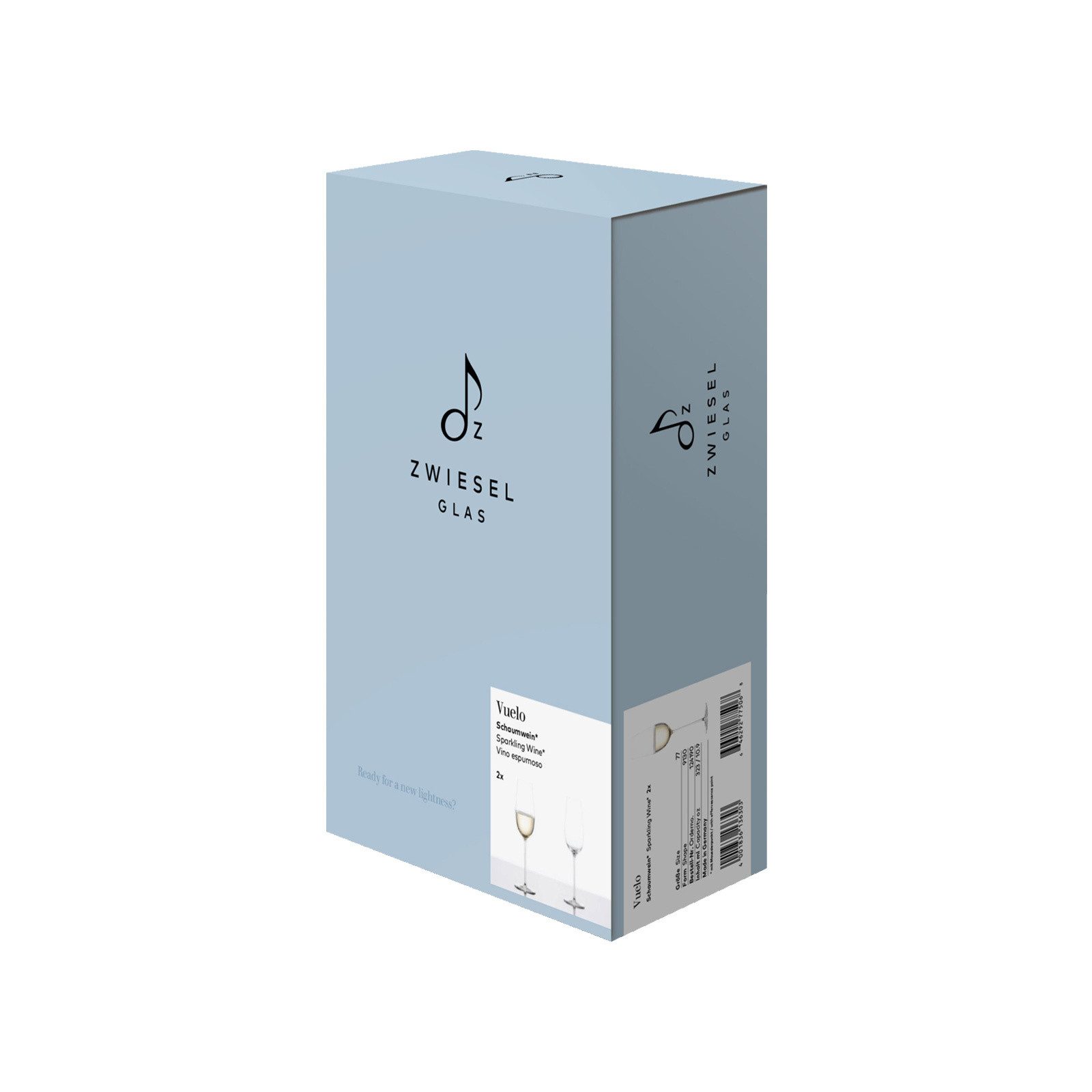 Zwiesel Glas Champagnerglas VUELO Champagnergläser 323 ml 2er Set, 2-tlg., Glas