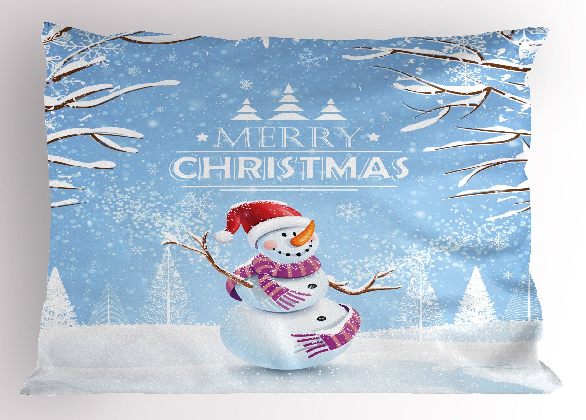 Kissenbezüge Dekorativer Standard King Size Gedruckter Kissenbezug, Abakuhaus (1 Stück), Weihnachten Snowy-Winter-Noel