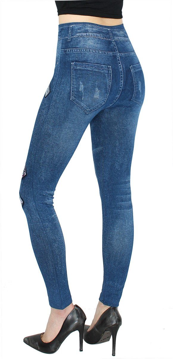 dy_mode Jeggings Damen Leggings in Jeans Optik Jeggings High Waist Jeansleg günstig online kaufen